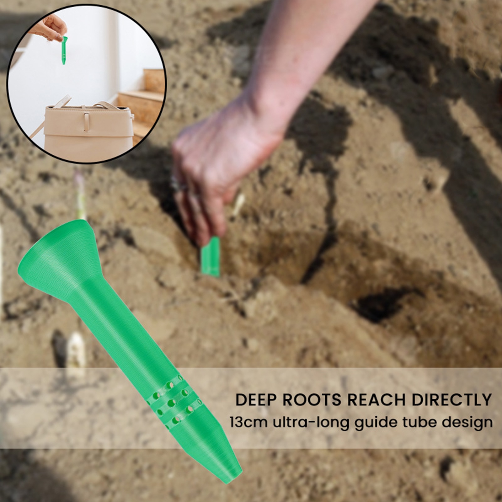 Root Watering Spike - قمع ري بلاستيكي للحدائق بتصميم أنبوب