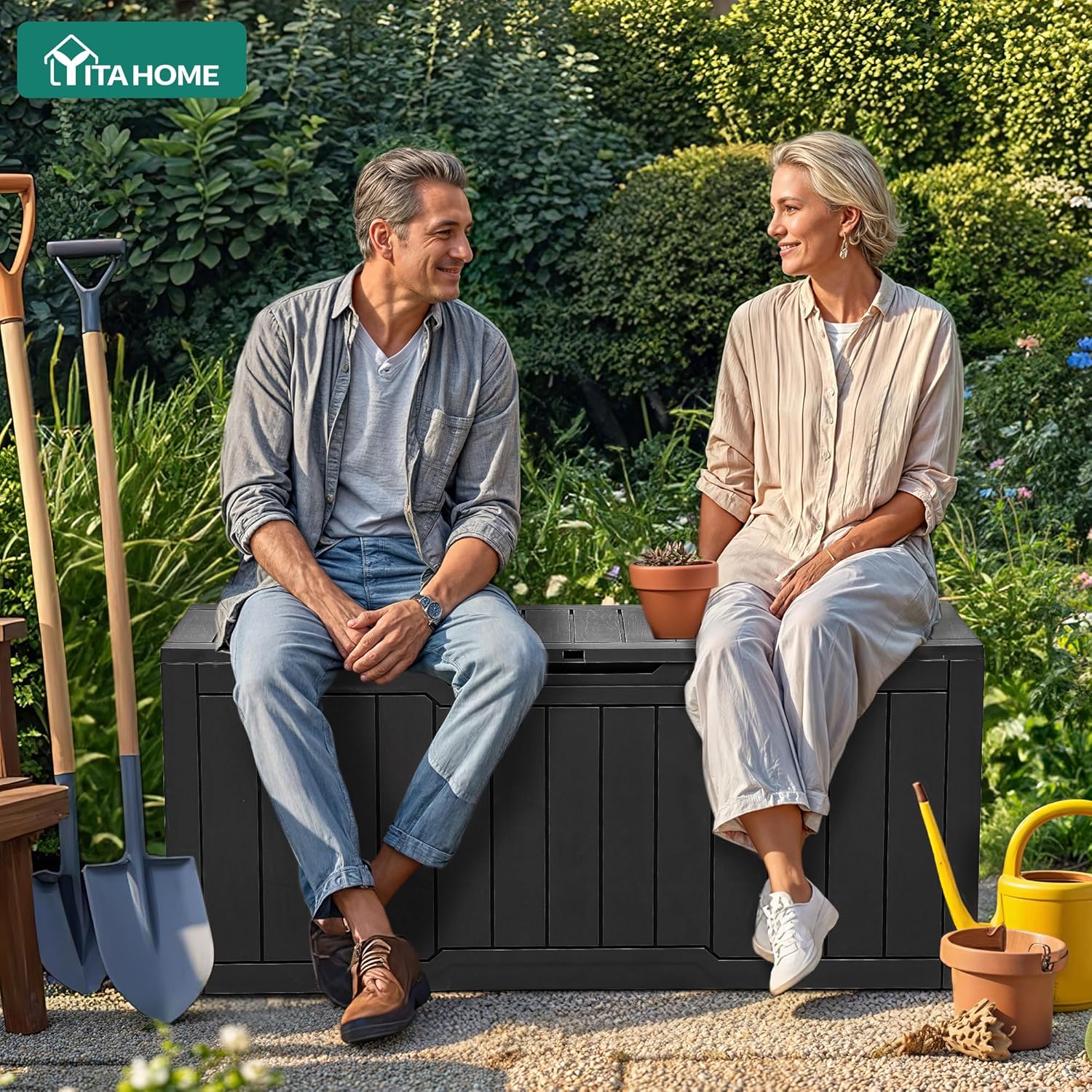 صندوق تخزين من الراتنج سعة 80  - مراجعة Gardening Tools Images وسعره