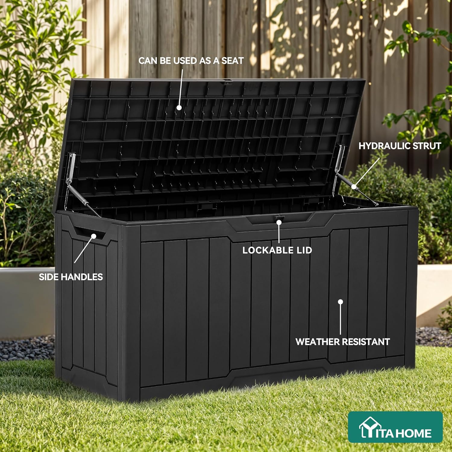 صندوق تخزين من الراتنج سعة 80  - مراجعة Gardening Tools Images وسعره