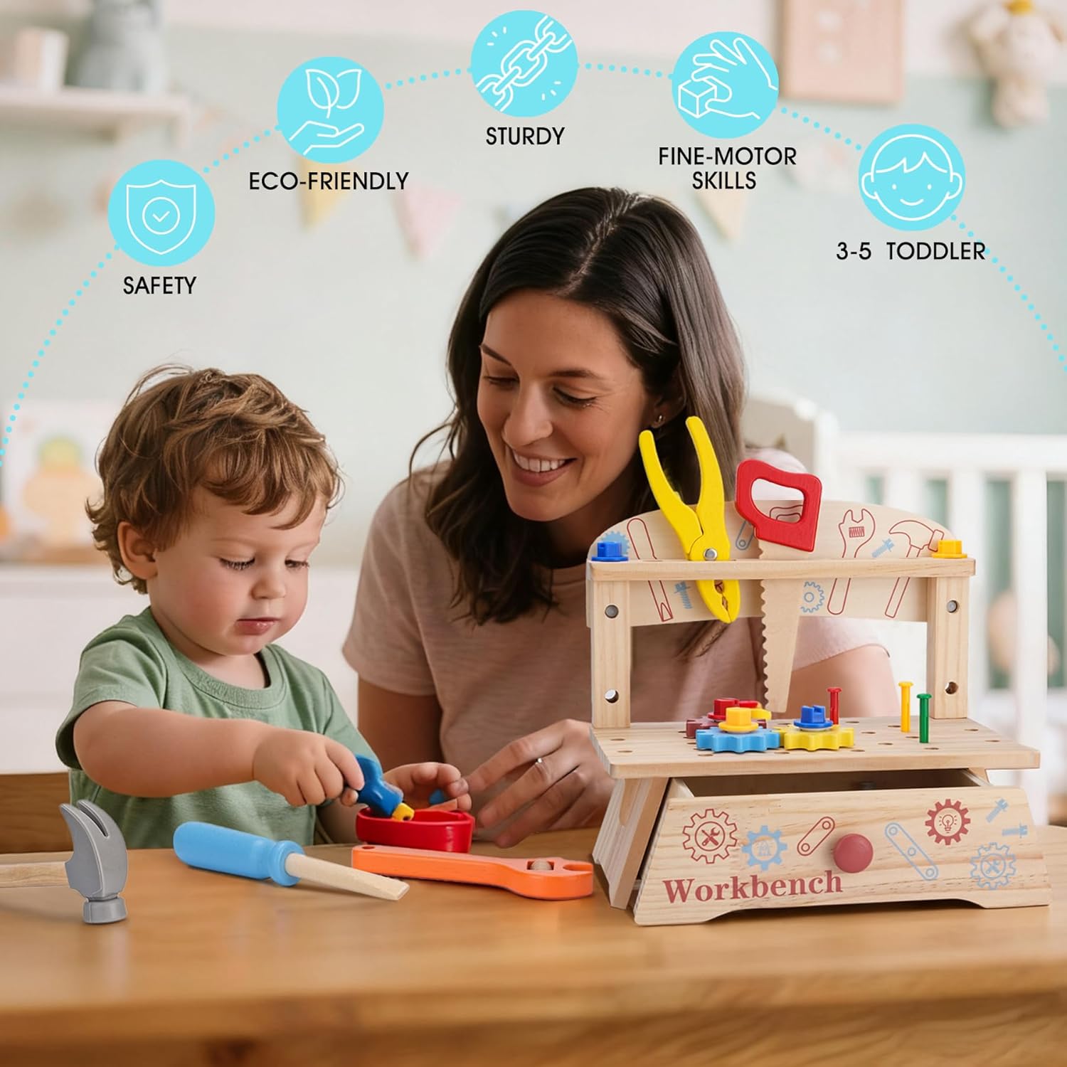 مقعد أدوات خشبية للأطفال، لعبة - مراجعة Gardening Tools For Toddlers وسعره